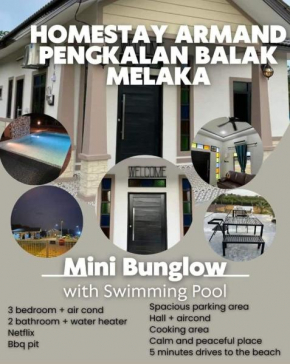 Rumah Armand 3 Bedroom with Swimming Pool Pengkalan Balak Tg Bidara Masjid Tanah Melaka